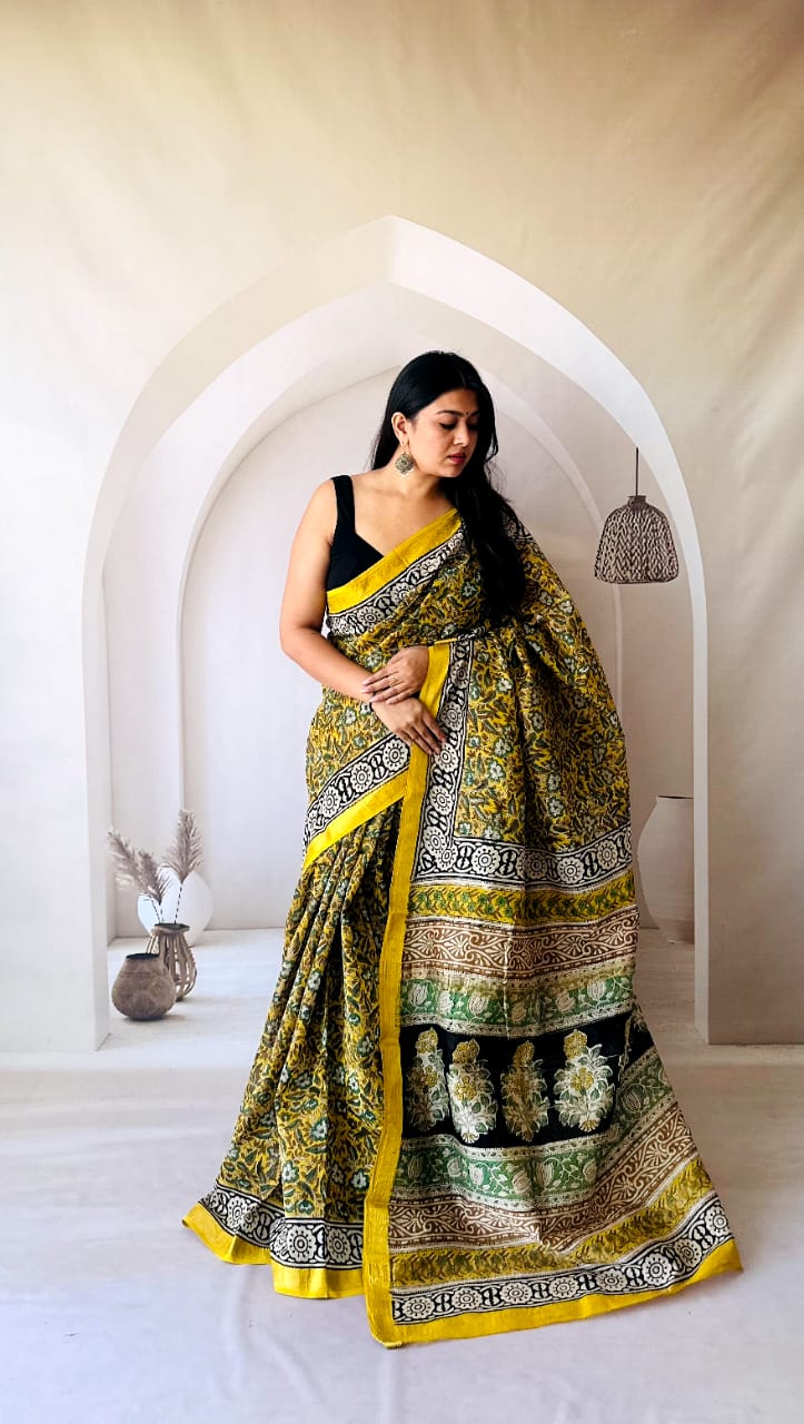 Premium Maheshwari Cotton Silk Saree