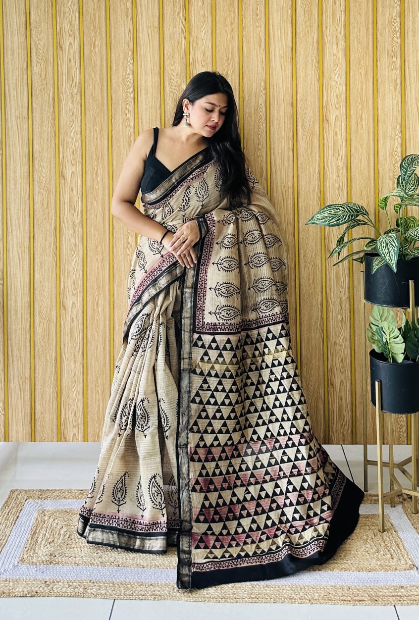 Traditional Maheshwari Cotton Silk Saree