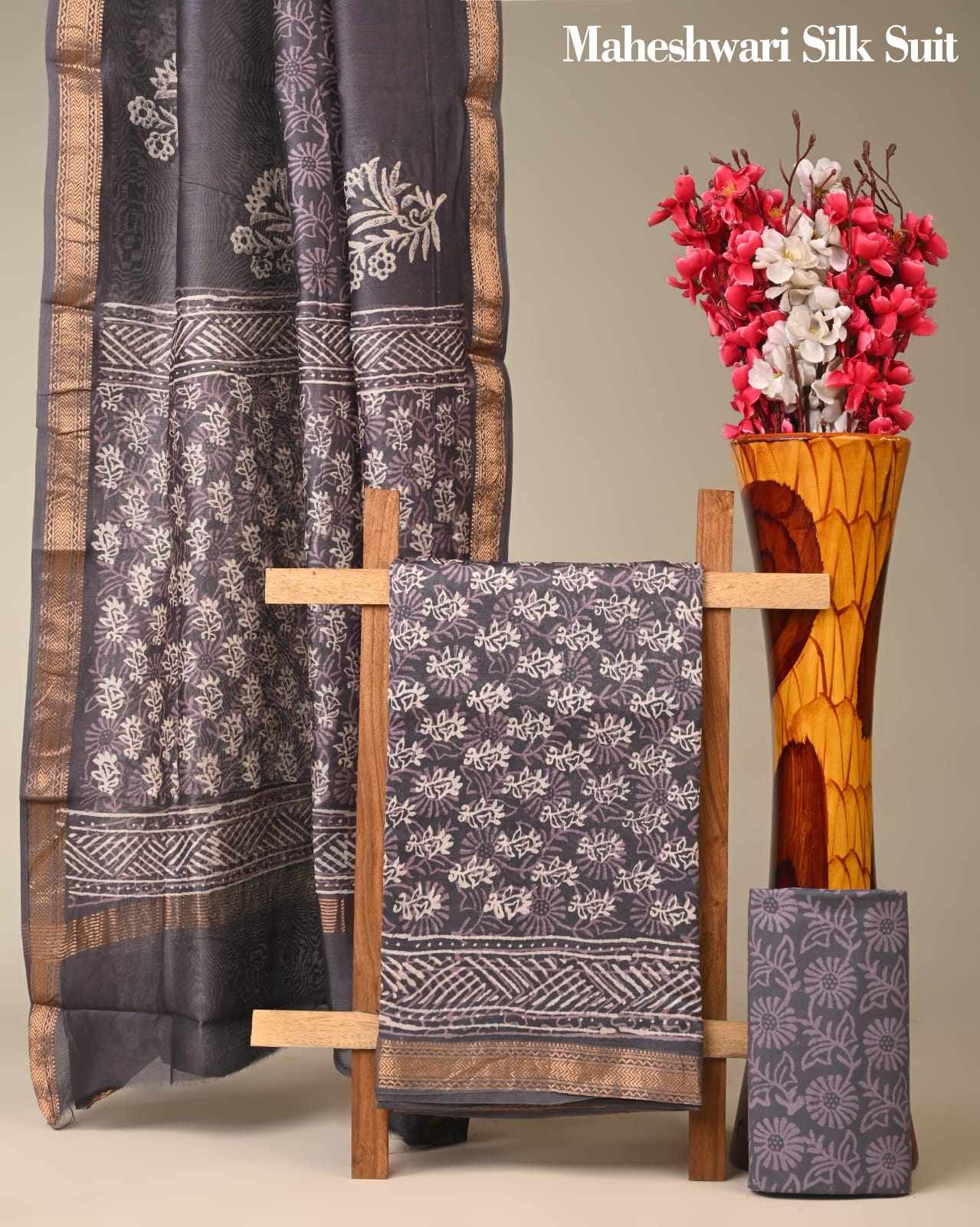 Maheshwari Cotton Silk Suit for Daily Wear