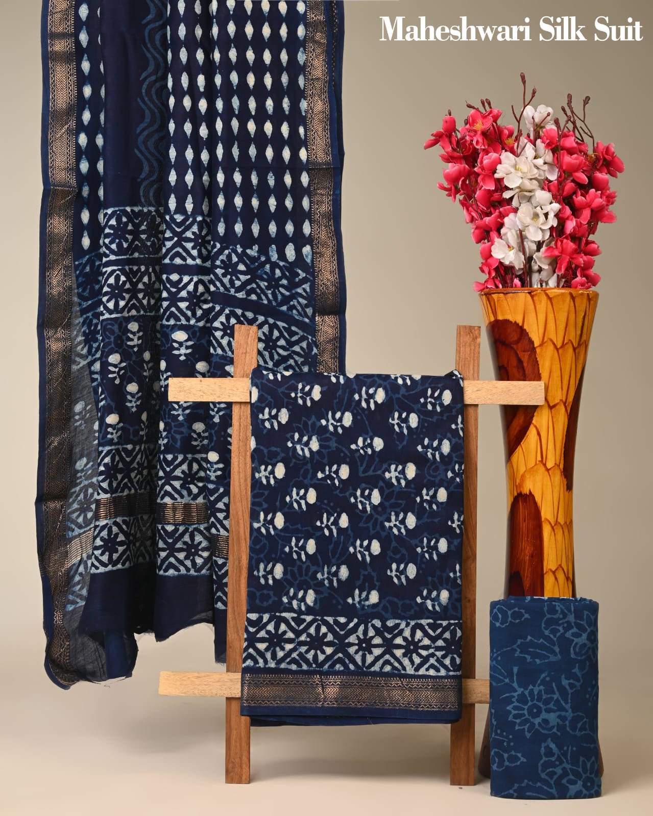Classic Maheshwari Silk Suit Design