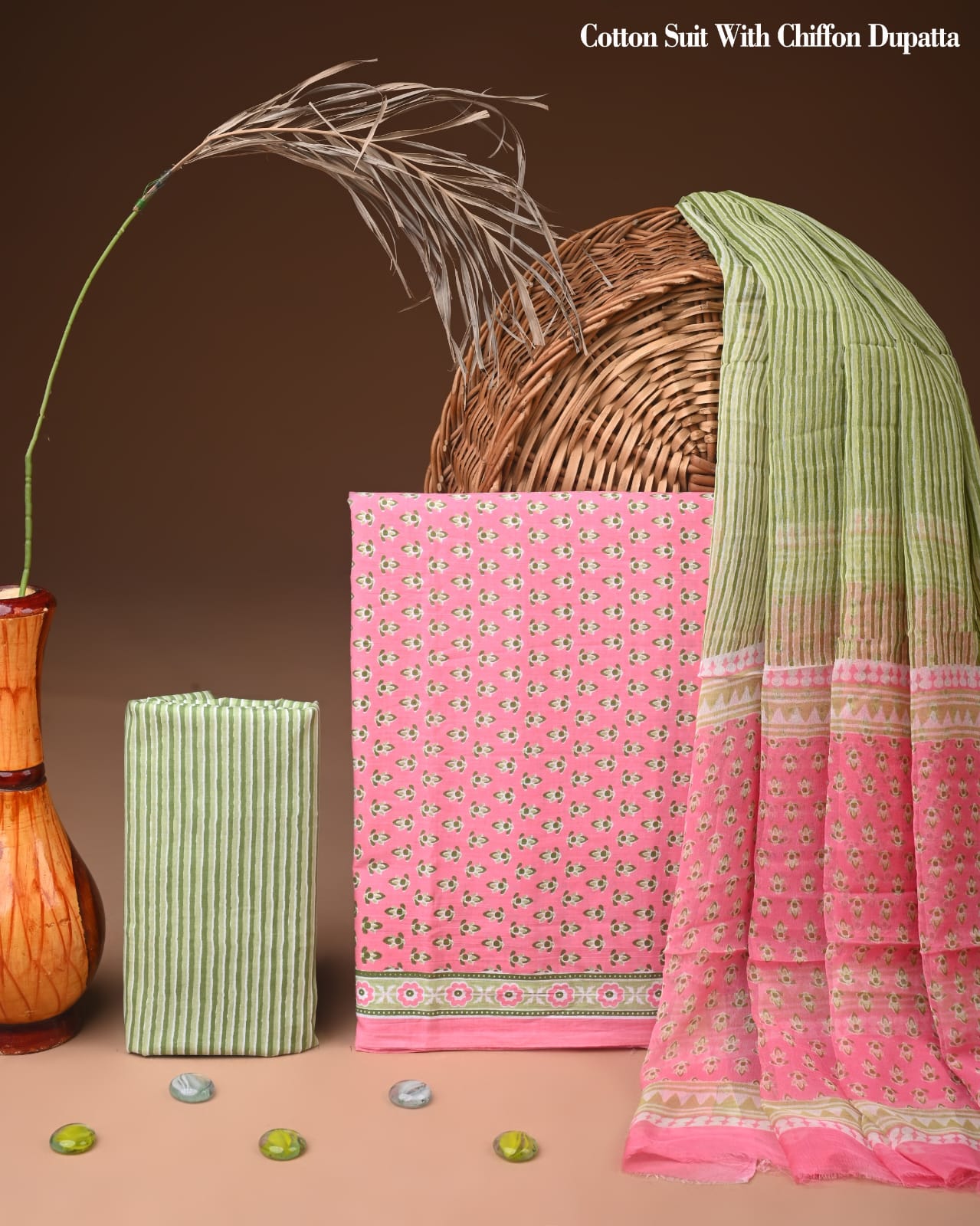 Graceful Hand Block Printed Cotton Dress Set