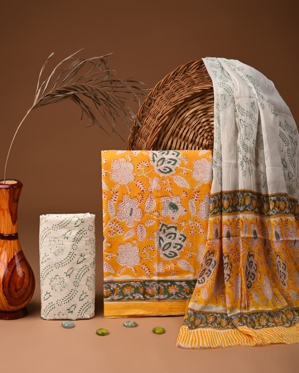Traditional Hand Block Printed Cotton Suit Set