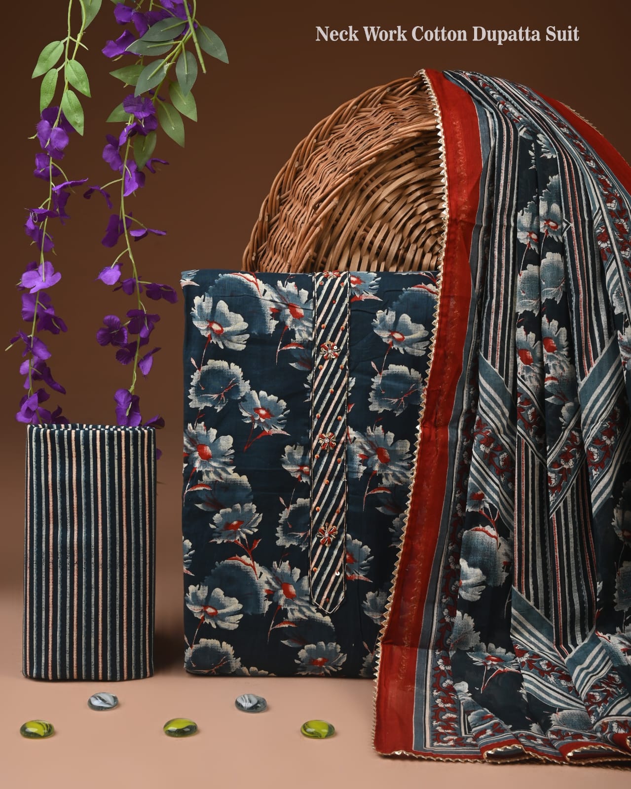 Pure Cotton Suit with Gota Patti & Tassel Dupatta