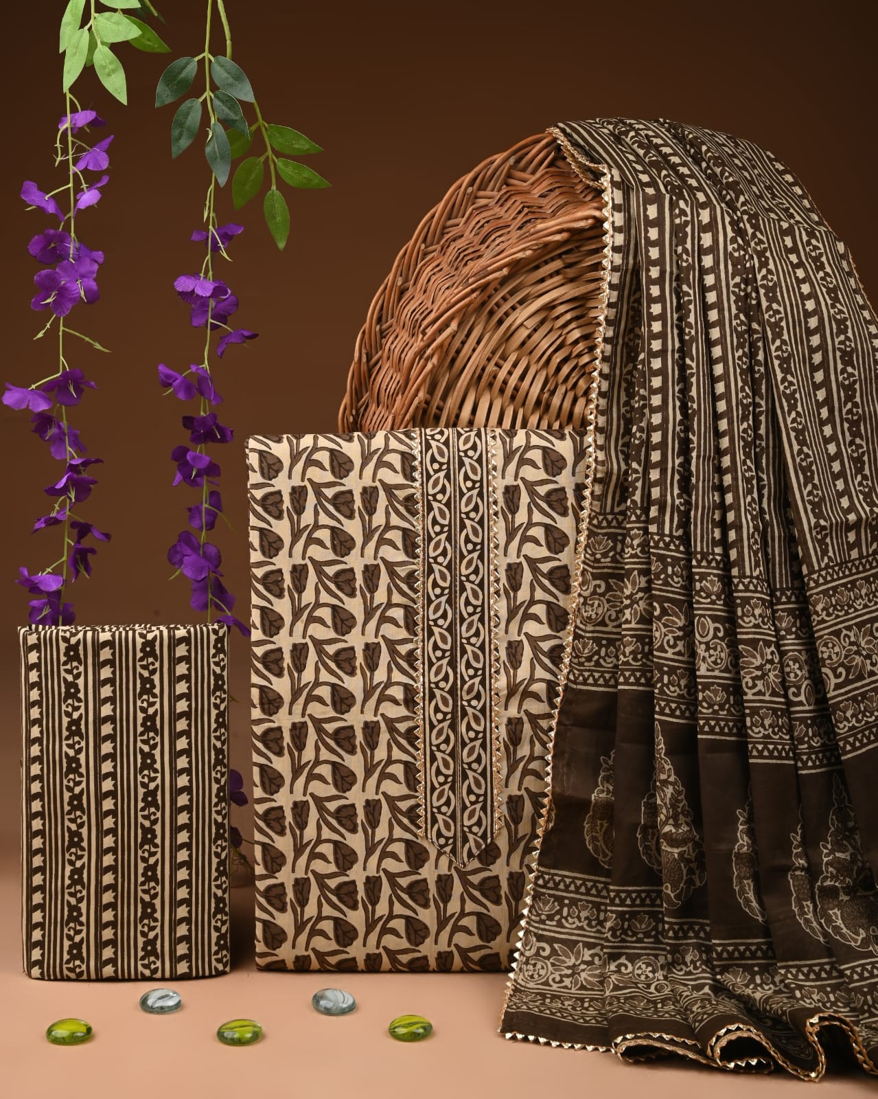 Exclusive Festive Cotton Suit with Gota Patti