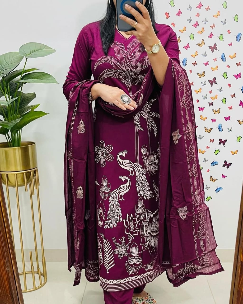 Jaipur Print Soft Cotton Kurti with Pant & Dupatta