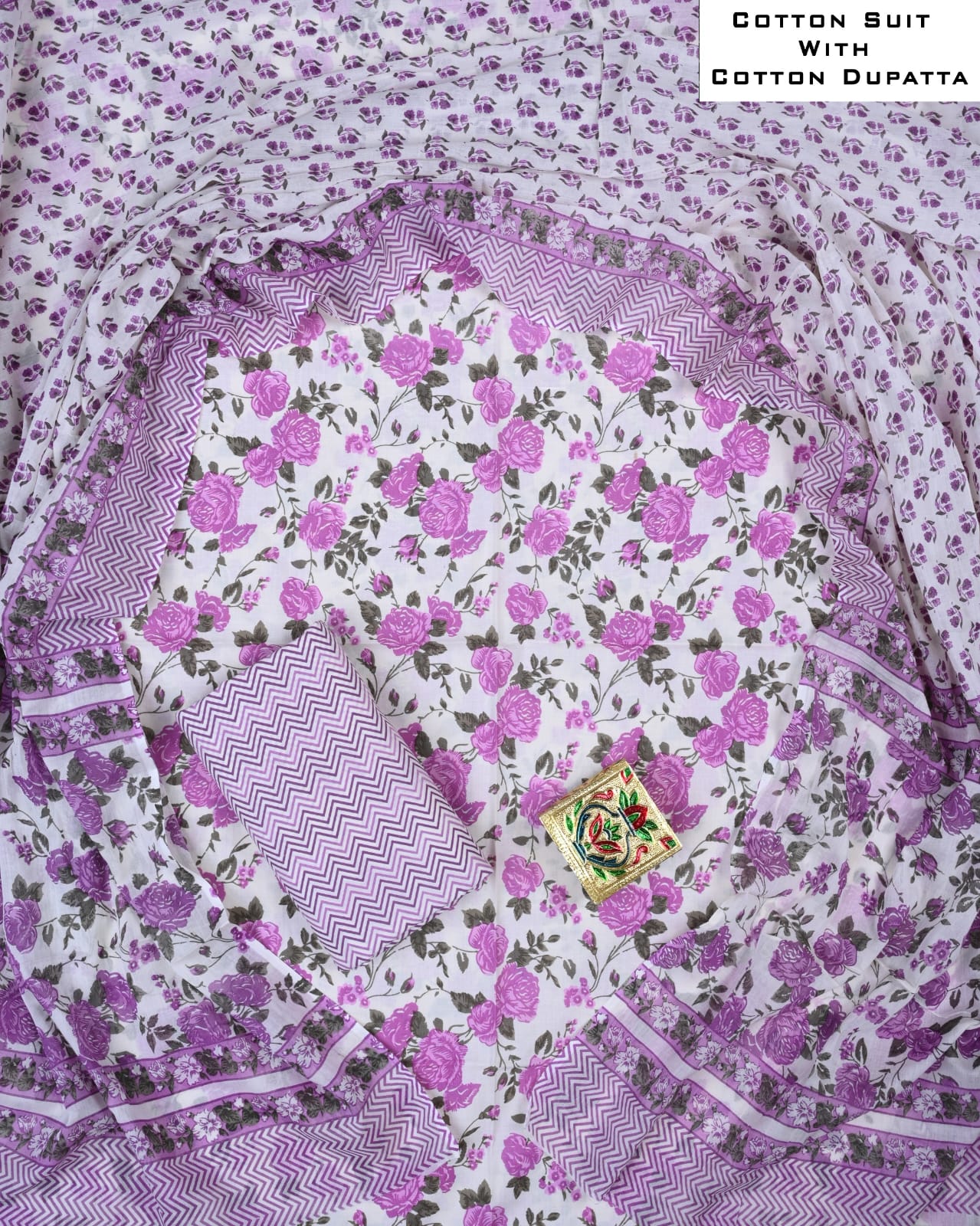Casual Cotton Suit with Cotton Dupatta