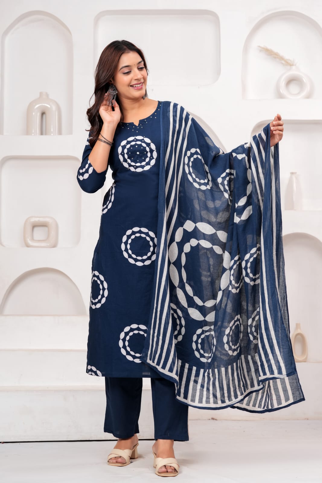 straight kurta set made from pure cotton