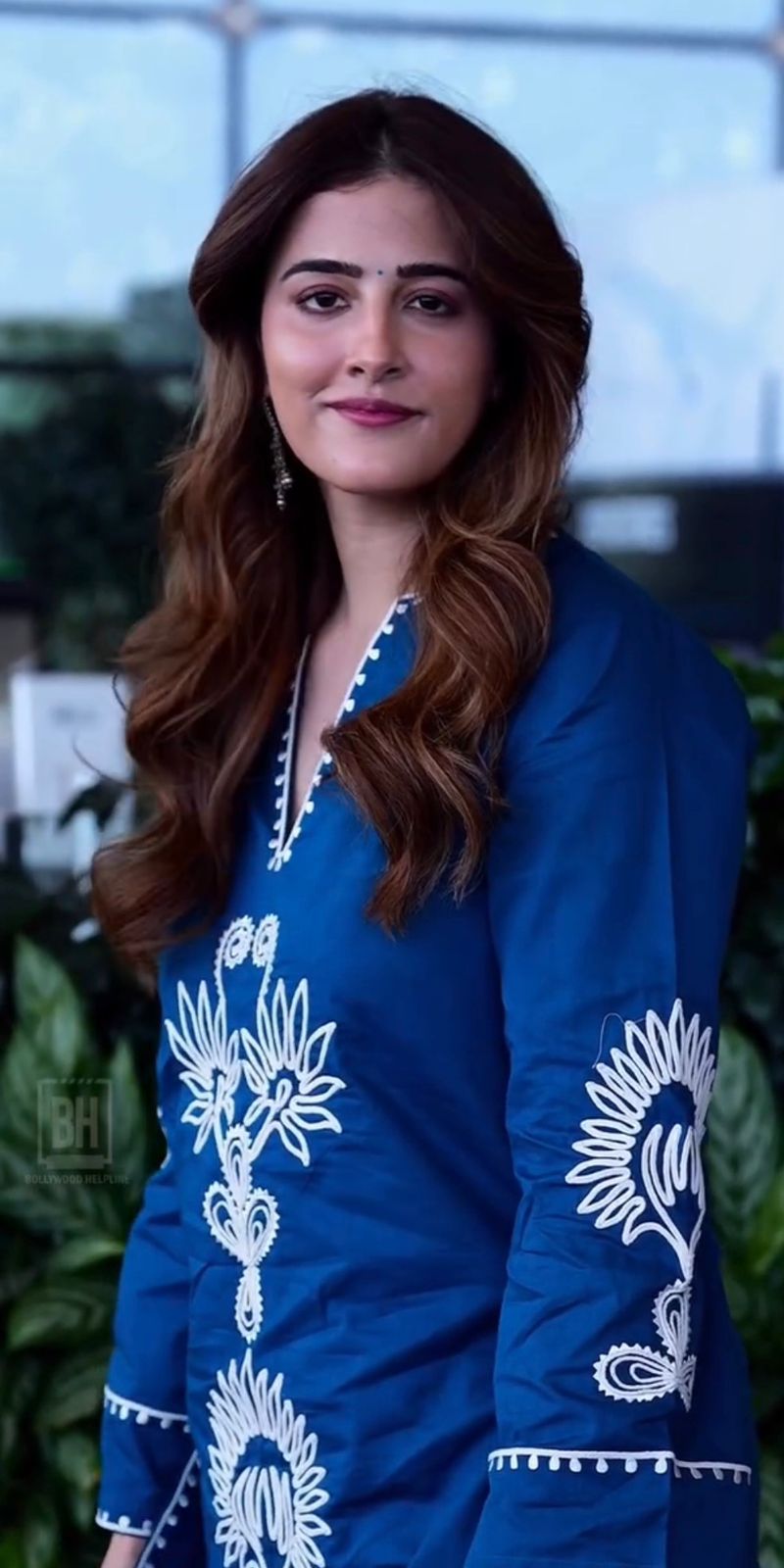 royal blue aari-embroidered co-ord kurta set