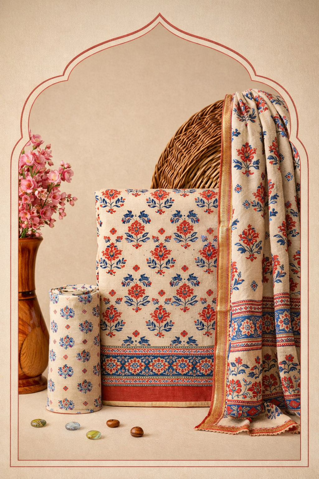 Cotton Suits With Chiffon Dupatta