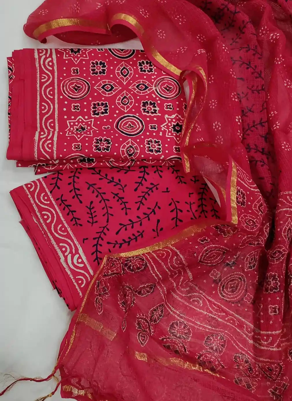 Cotton Suit With Kota Doria Dupatta