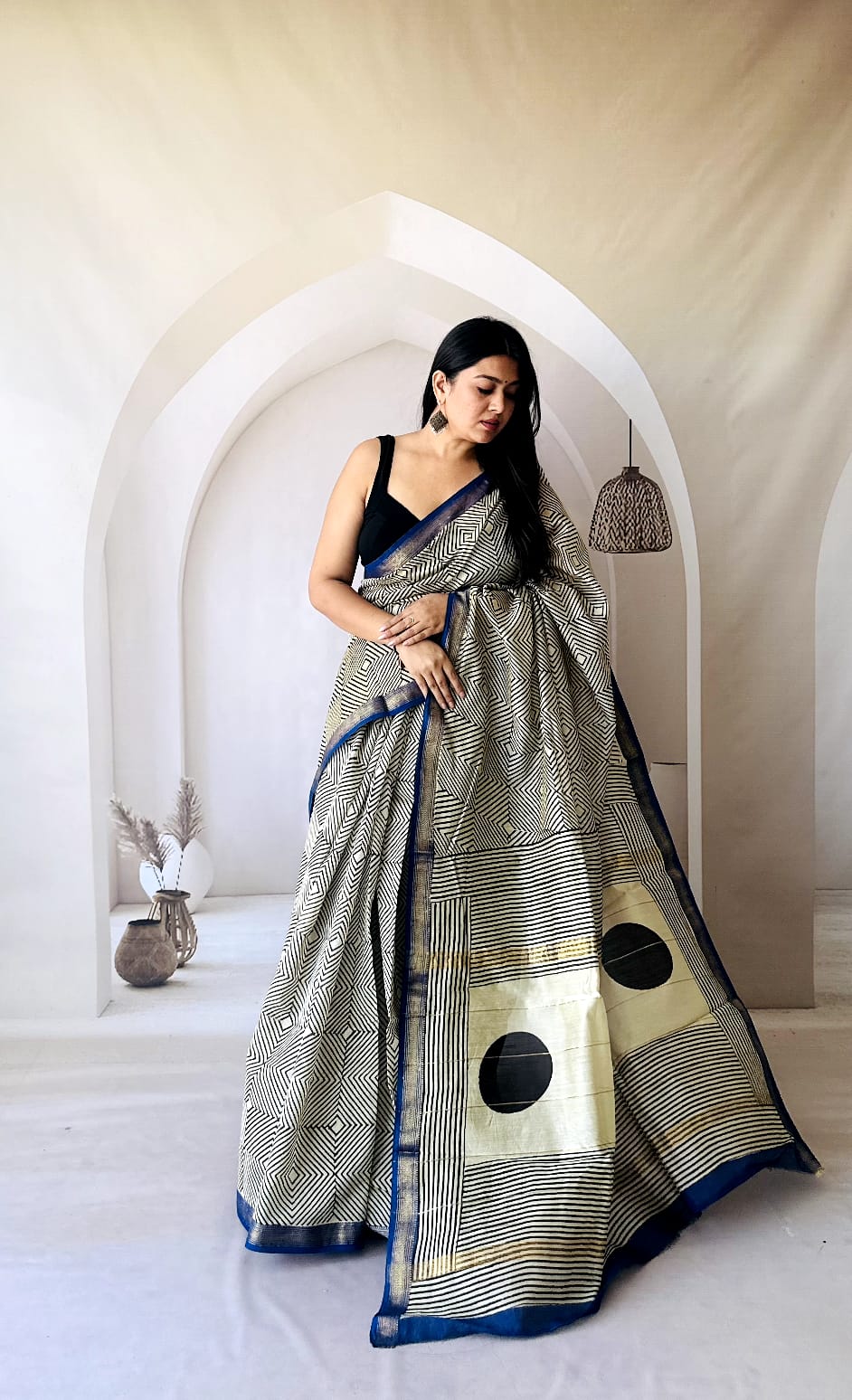 Elegant Maheshwari Cotton Silk Saree