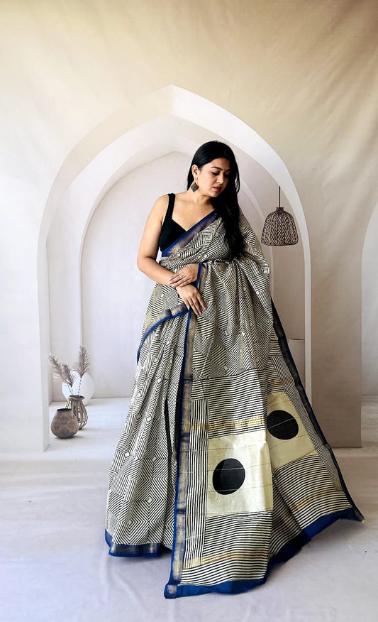 Elegant Maheshwari Cotton Silk Saree