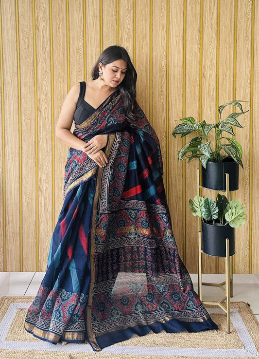 Festive Maheshwari Cotton Silk Saree