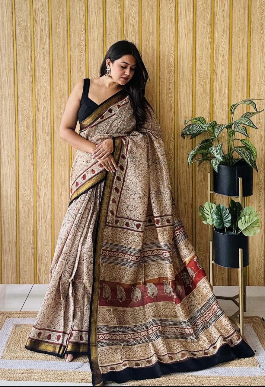 Authentic Maheshwari Saree with Classic Design