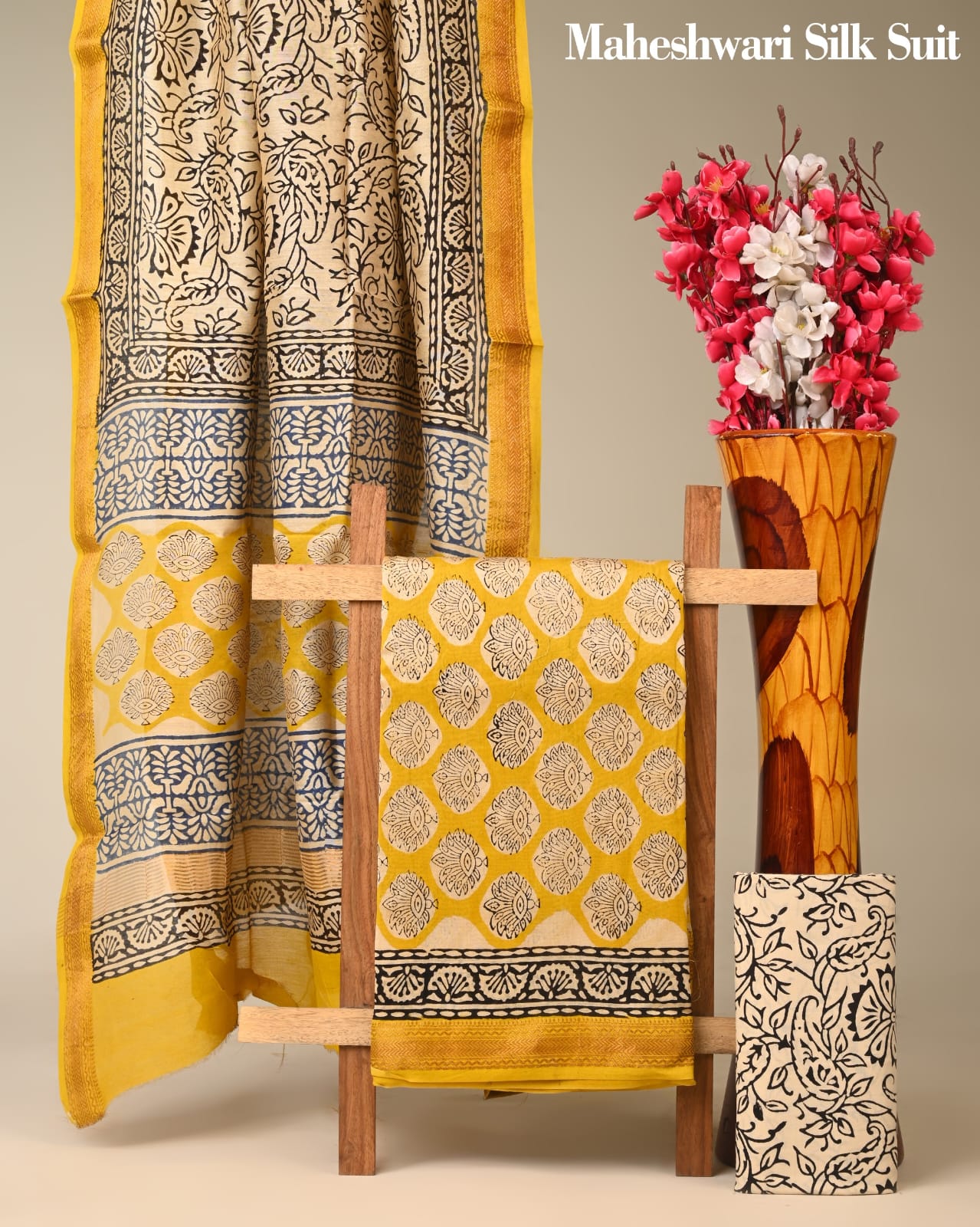 Elegant Maheshwari Cotton Silk Suit