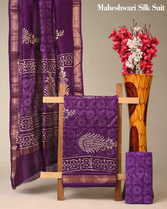 Stylish Maheshwari Cotton Silk Suit