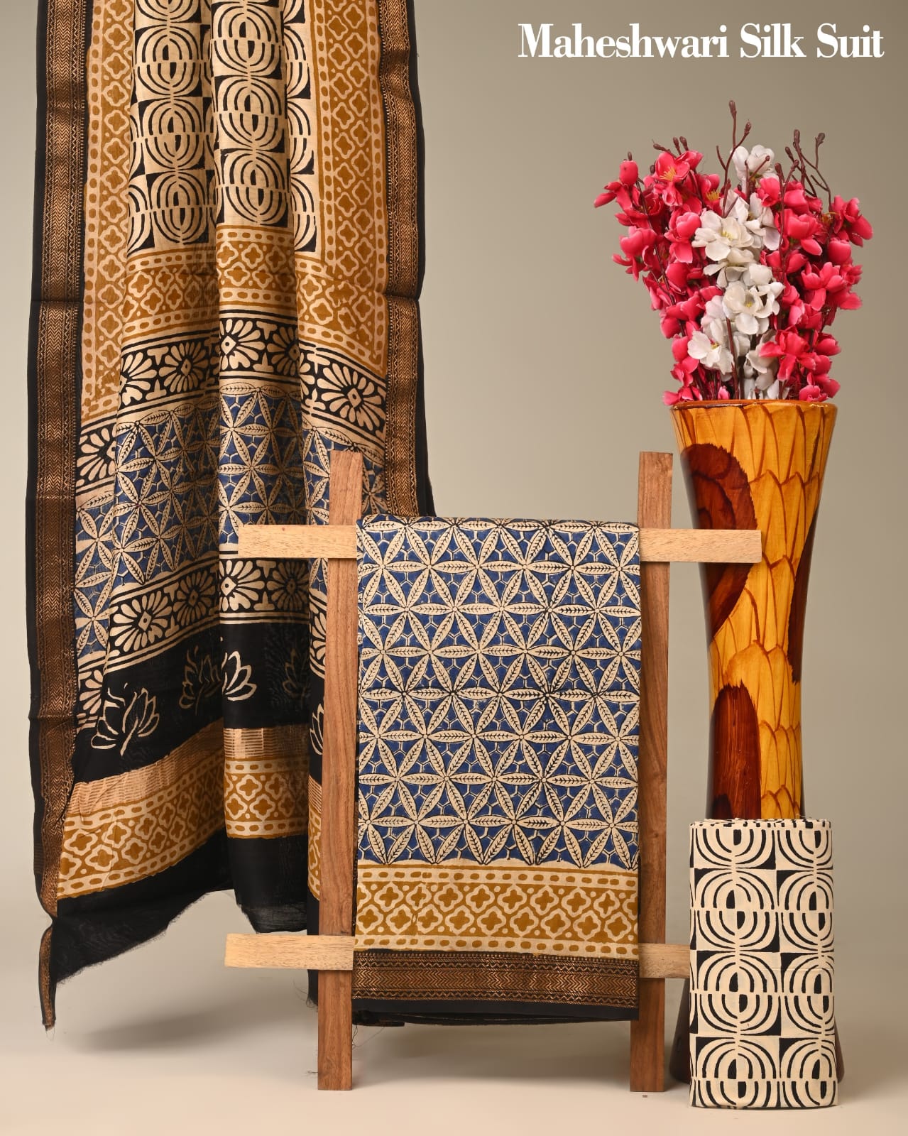 Maheshwari Cotton Silk Suit for Summer