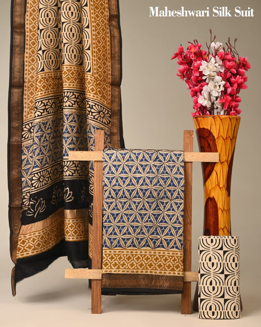 Maheshwari Cotton Silk Suit for Summer