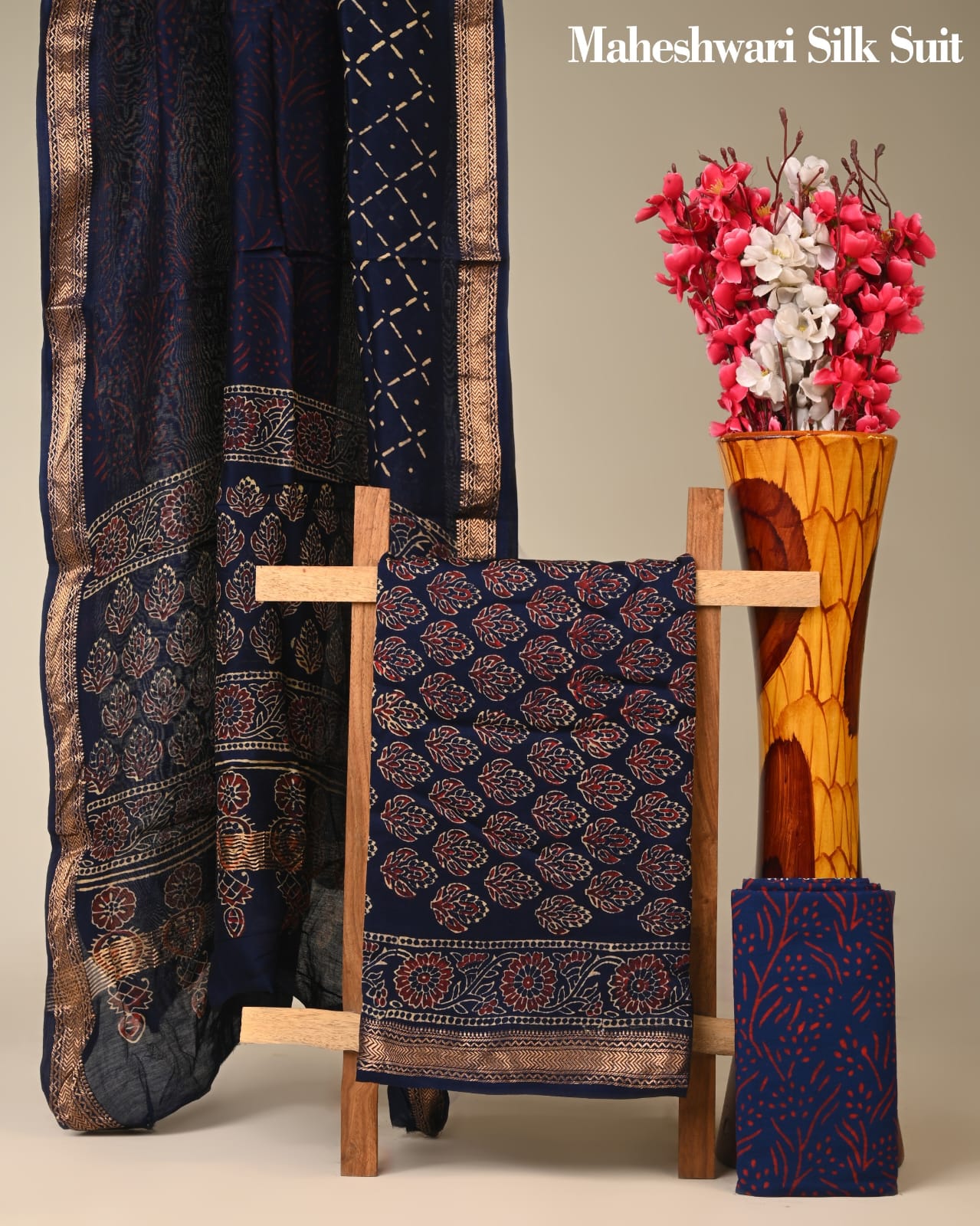 Simple Maheshwari Cotton Silk Suit Design