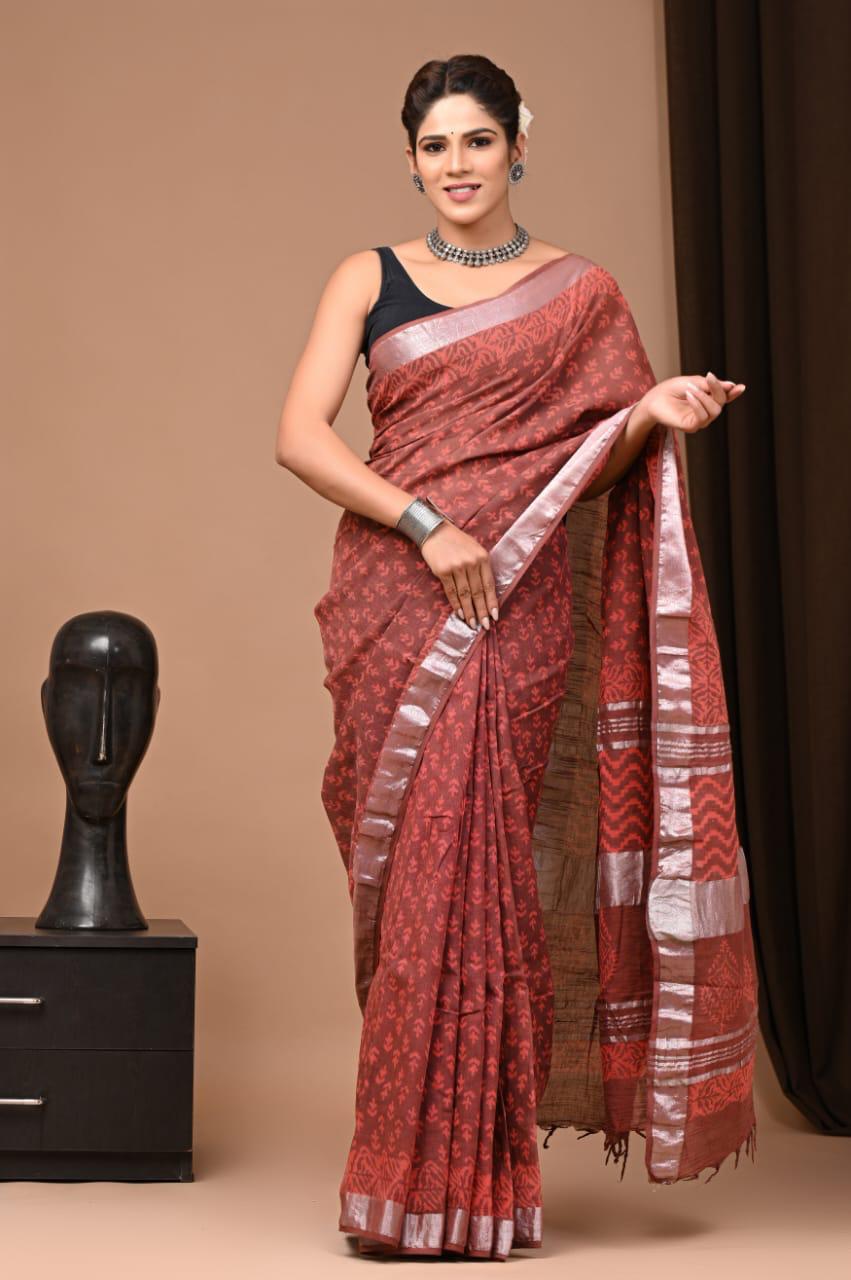 Traditional Bagru Block Print on Pure Linen