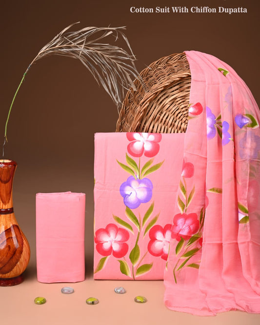 Designer Hand Block Printed Cotton Suit