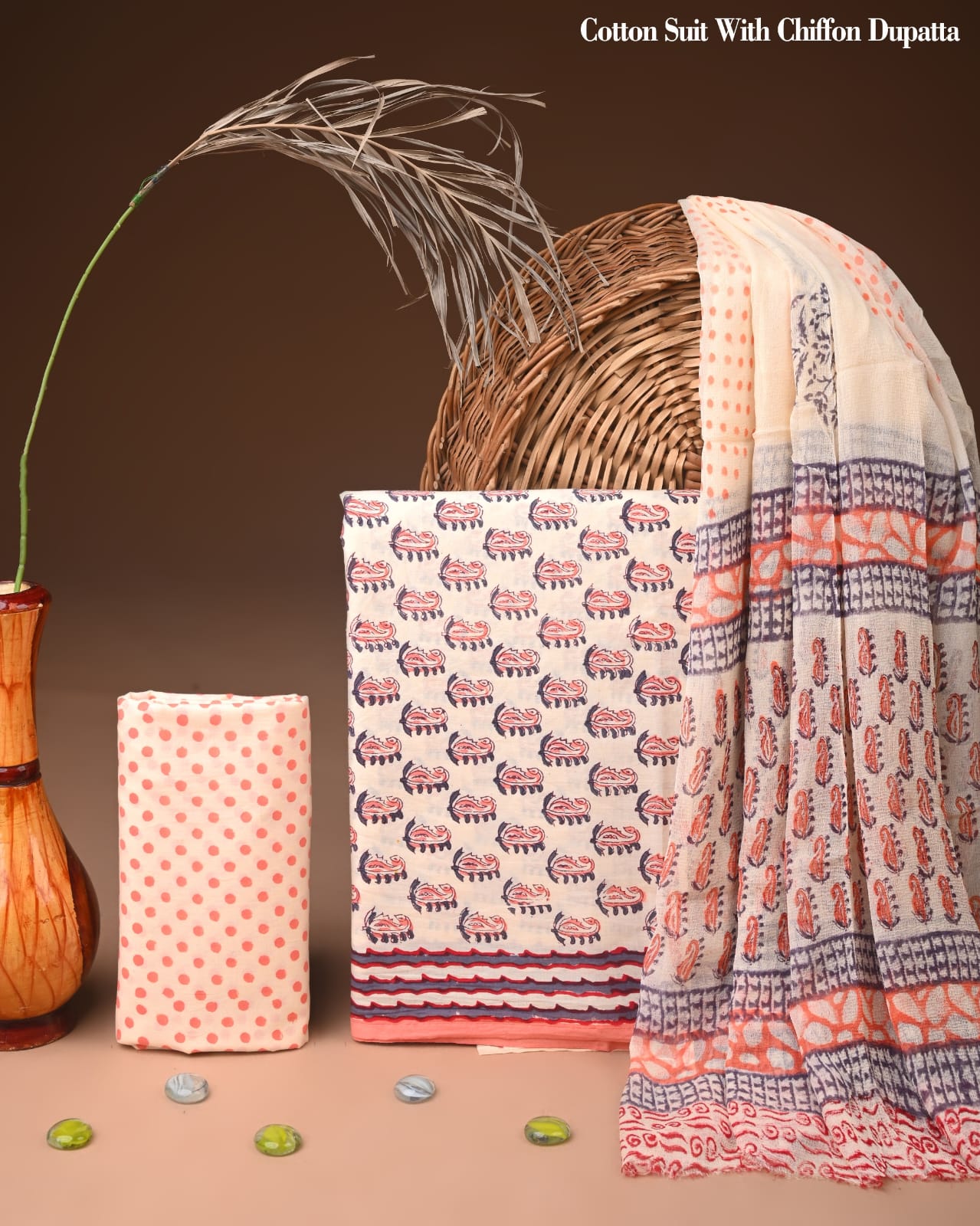 Traditional Cotton Suit Material – Hand Block Print