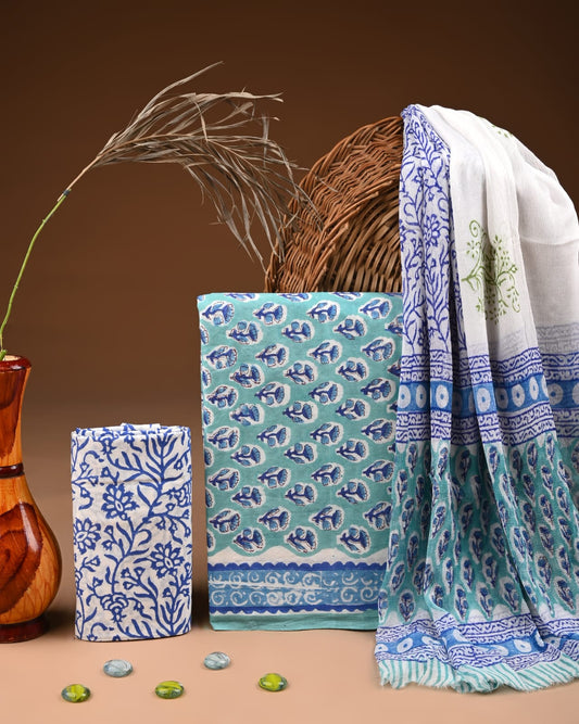 Hand Block Printed Cotton Dress Material – Exclusive
