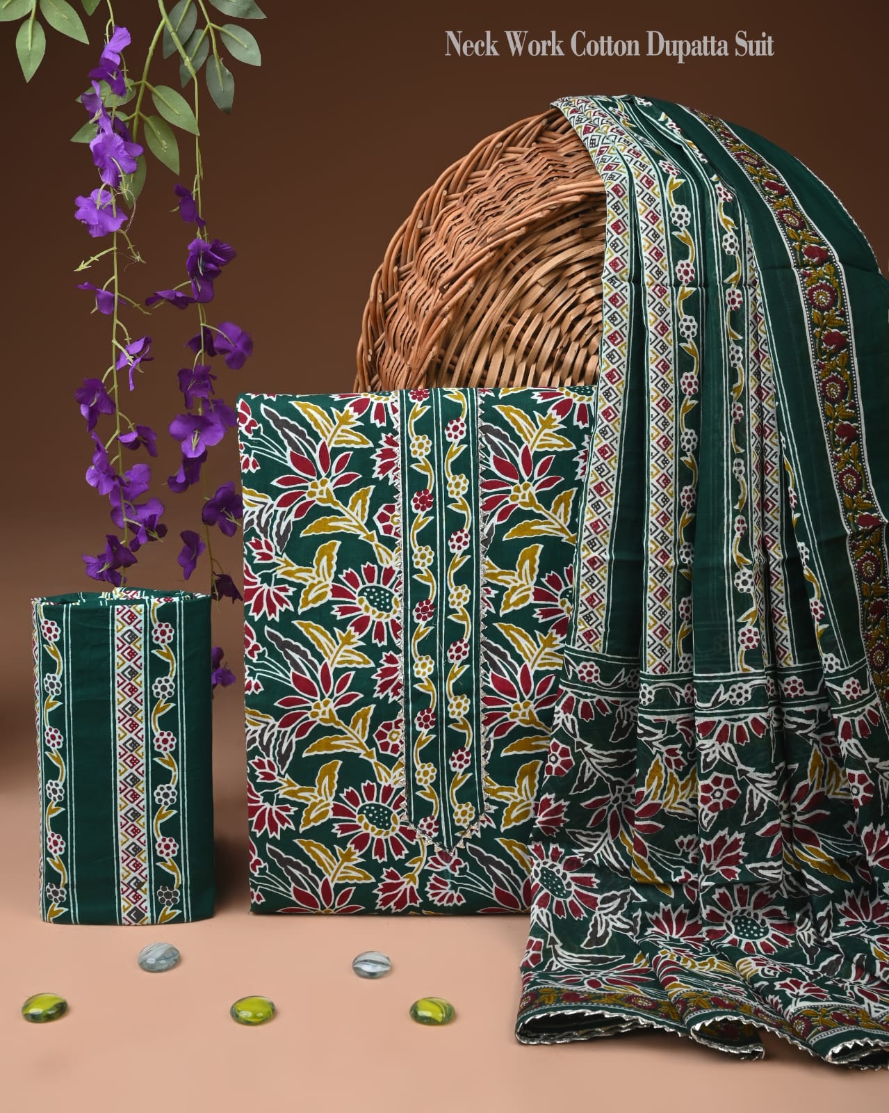 Premium Cotton Suit with Gota Patti & Zari Dupatta