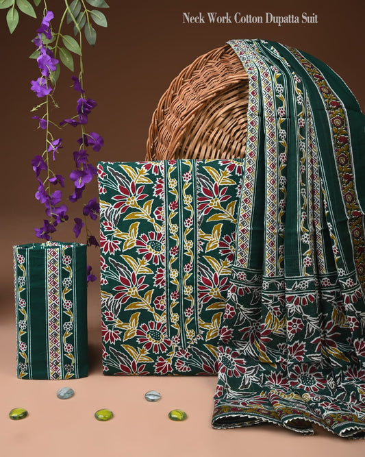 Premium Cotton Suit with Gota Patti & Zari Dupatta