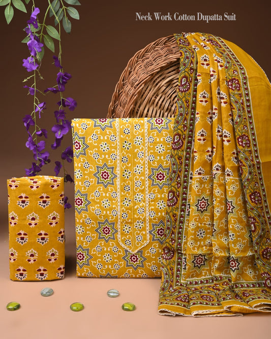 Elegant Cotton Suit Set – Gota Patti Collection