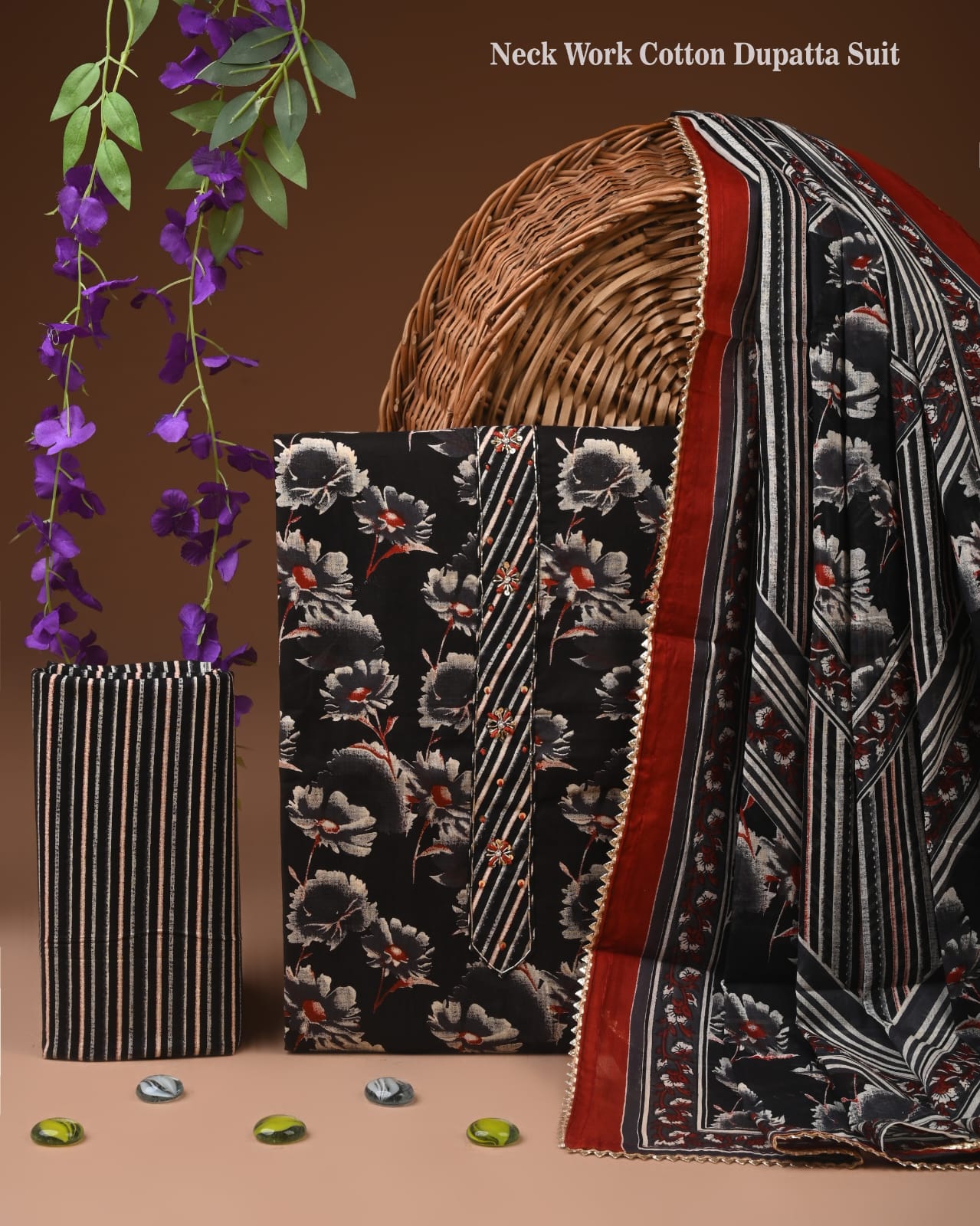 Soft Cotton Suit Set with Gota Patti Elegance