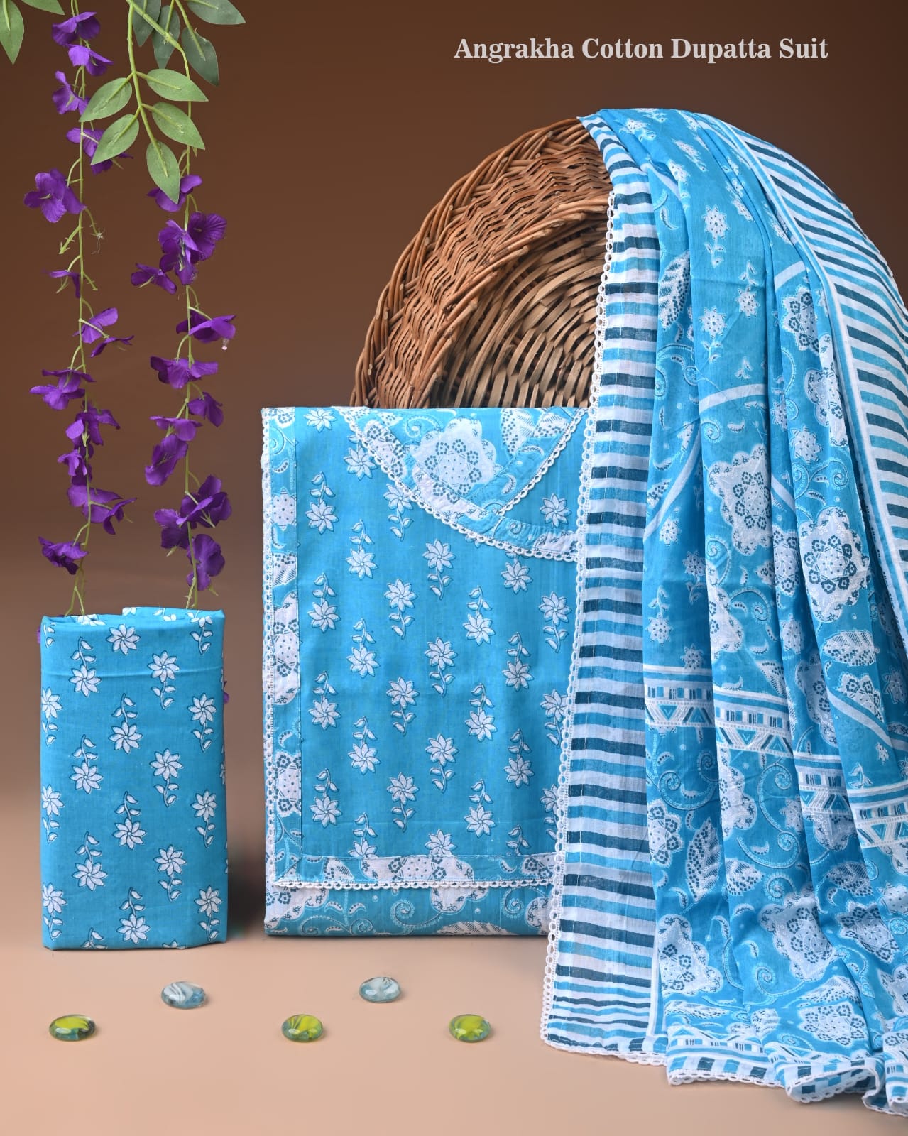 Cotton Suit Set with Traditional Gota Patti Work