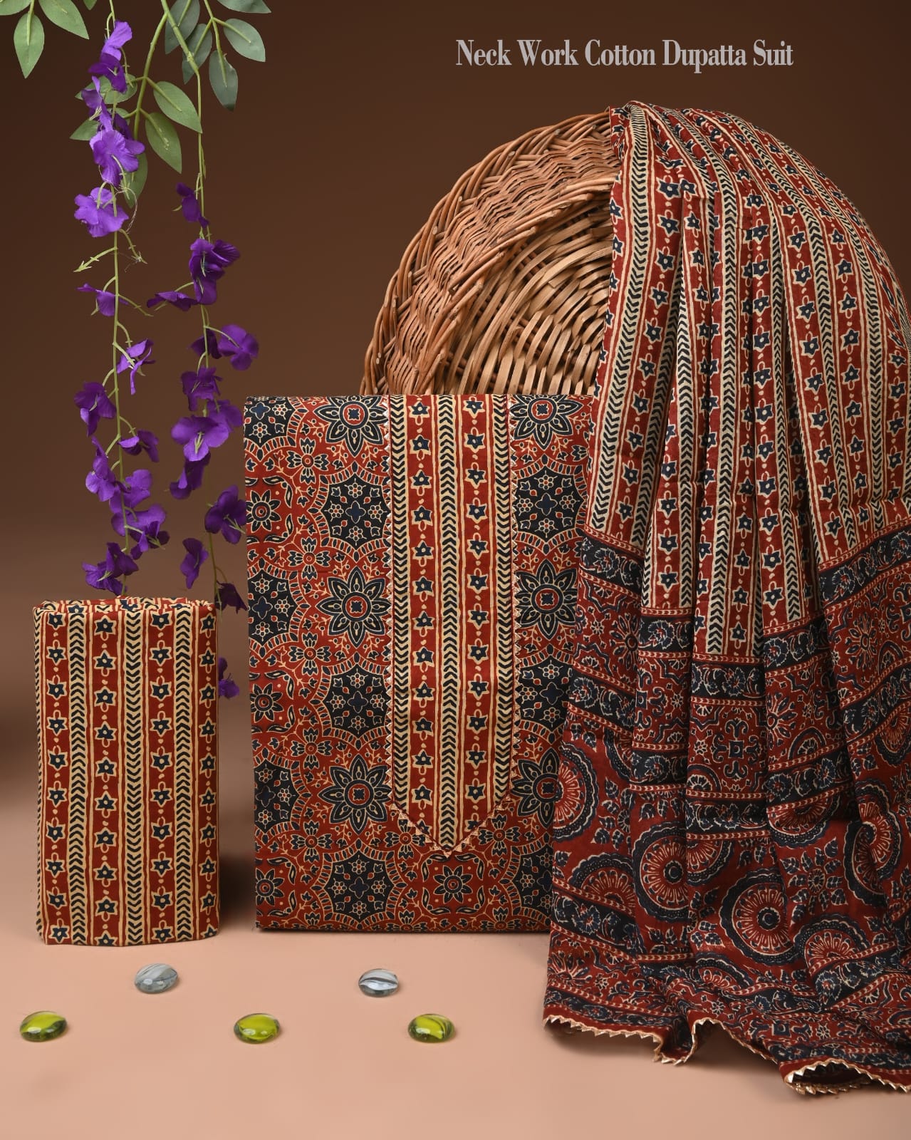 Elegant Unstitched Cotton Suit with Gota Border