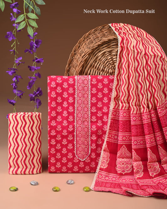 Festive Wear Cotton Suit with Gota Patti Charm