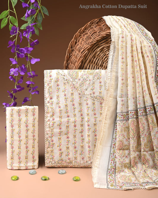 Premium Cotton Suit with Gota Patti Finish