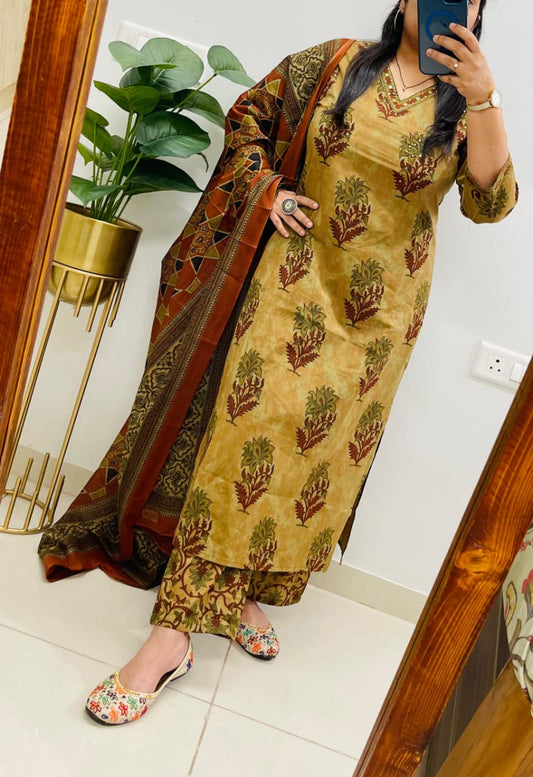 Premium Jaipur Print Cotton Kurta Pant Set