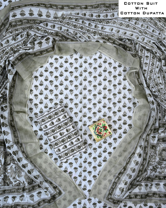 Cotton Suit Dress Material with Dupatta