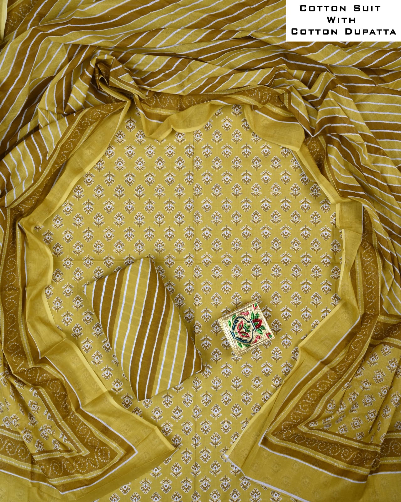 Premium quality pure cotton suit with soft cotton dupatta