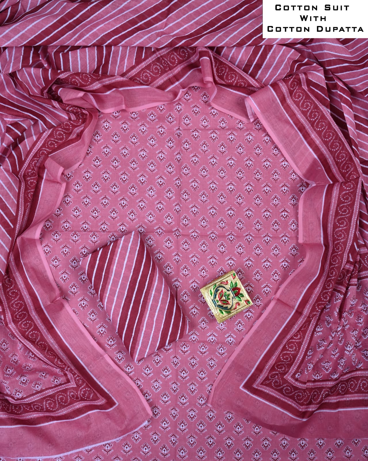 Daily Wear Cotton Suit with Cotton Dupatta