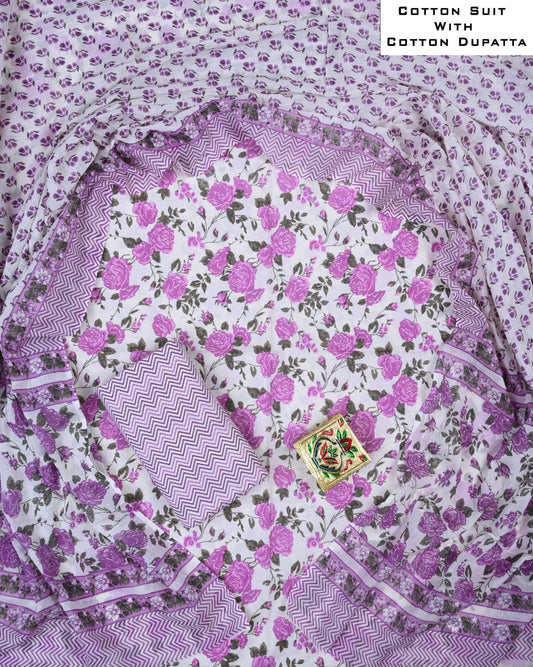 Casual Cotton Suit with Cotton Dupatta
