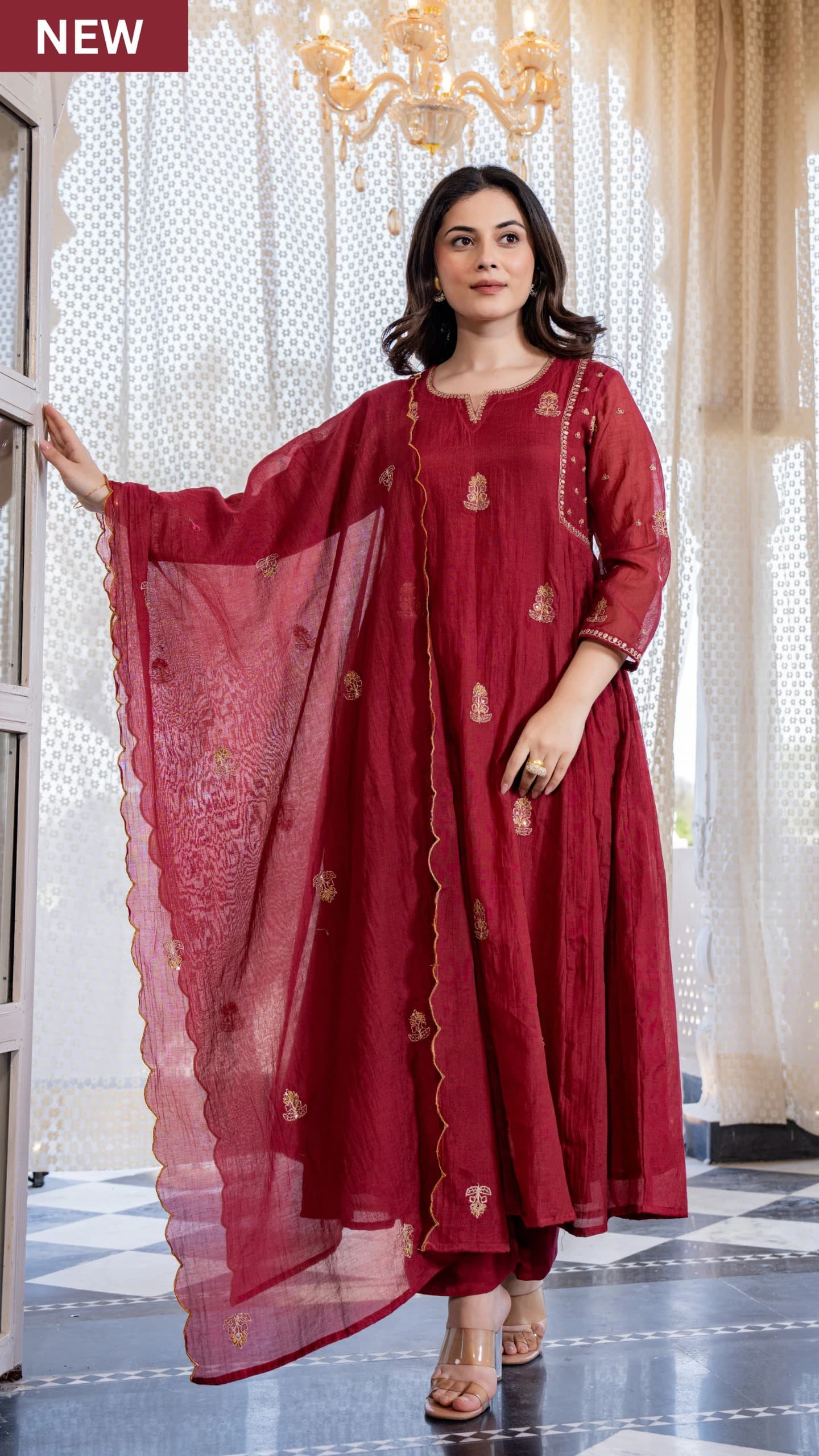 Premium Mul Chanderi Kurti Pant Dupatta