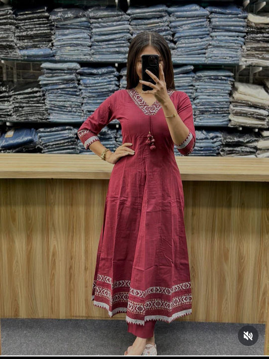 Brown Colour Kurti Panti Buy Online