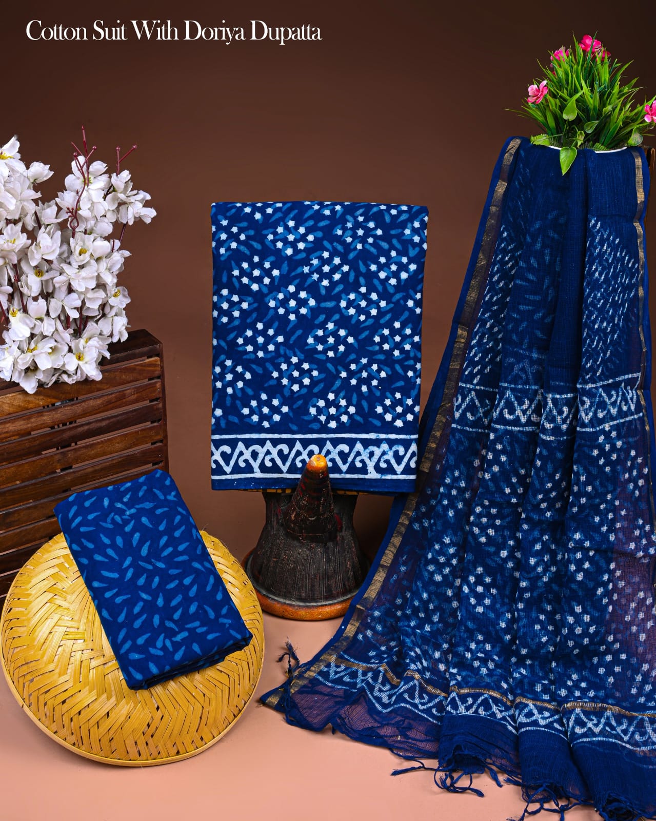 Cotton Suit Material with Dupatta