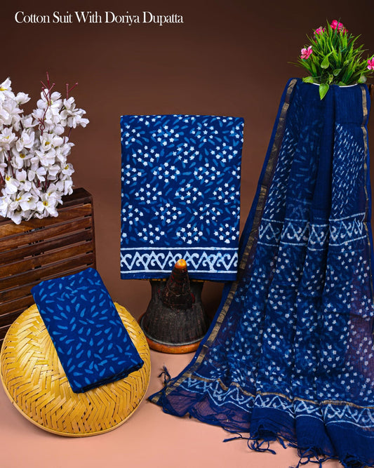 Cotton Suit Material with Dupatta