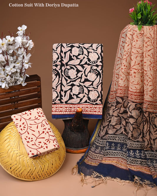 Unstitched Cotton Dress Material India