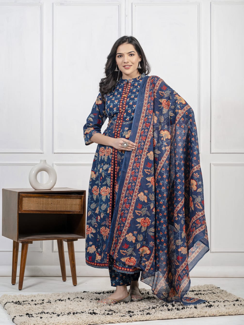 Pure Cotton Kurti Pant With Mirror Work