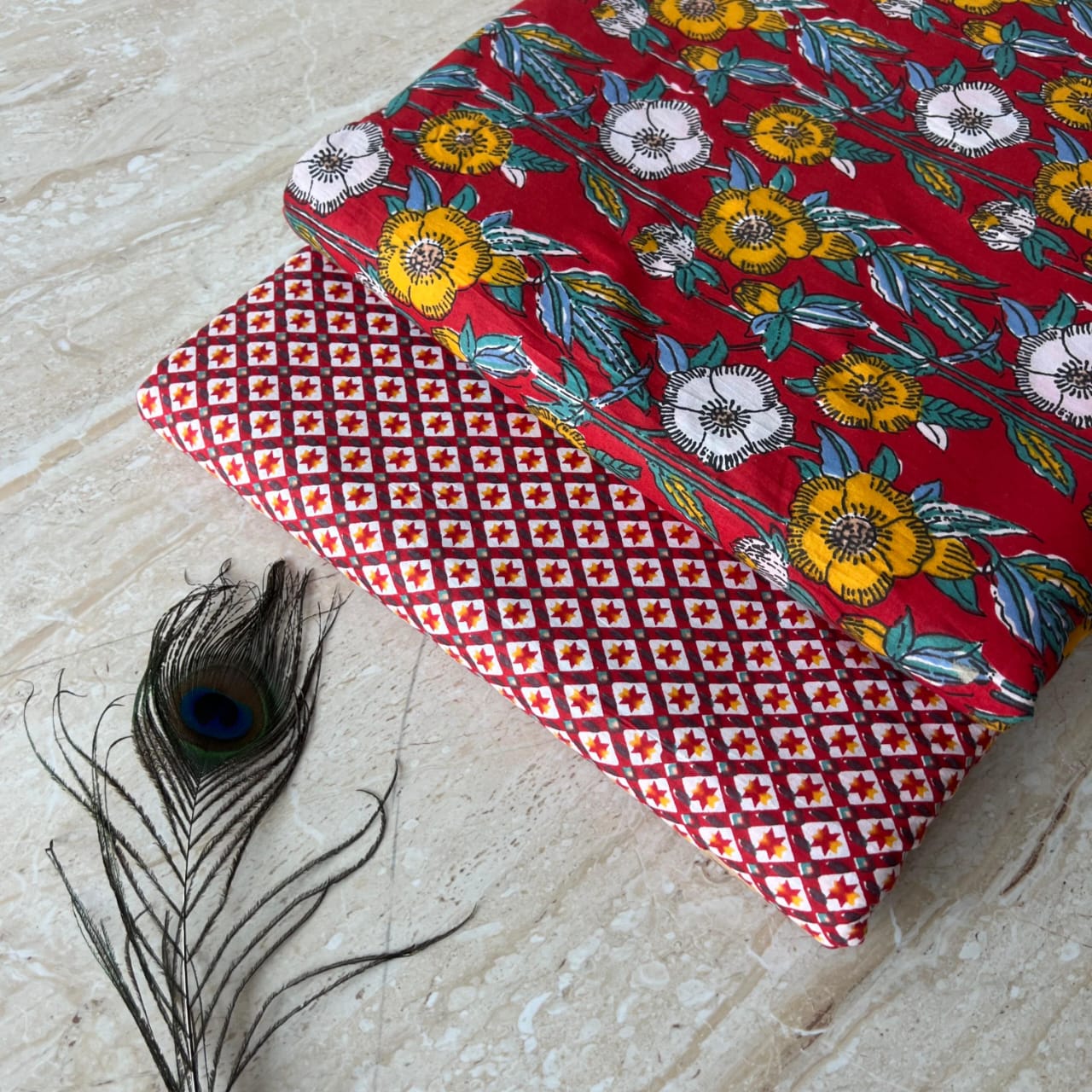 Cotton Kantha Work Kurta Pajama Combo Set