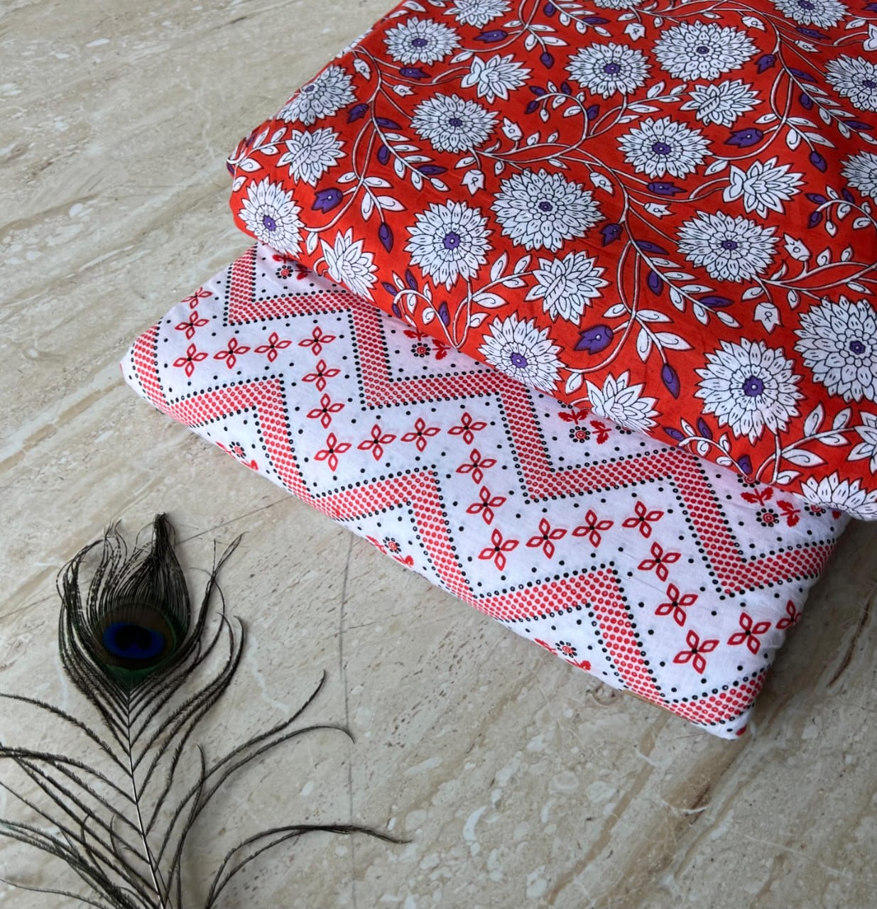Ethnic Dabu Print Cotton Kurta Set