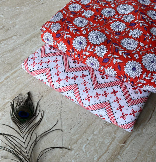 Ethnic Dabu Print Cotton Kurta Set