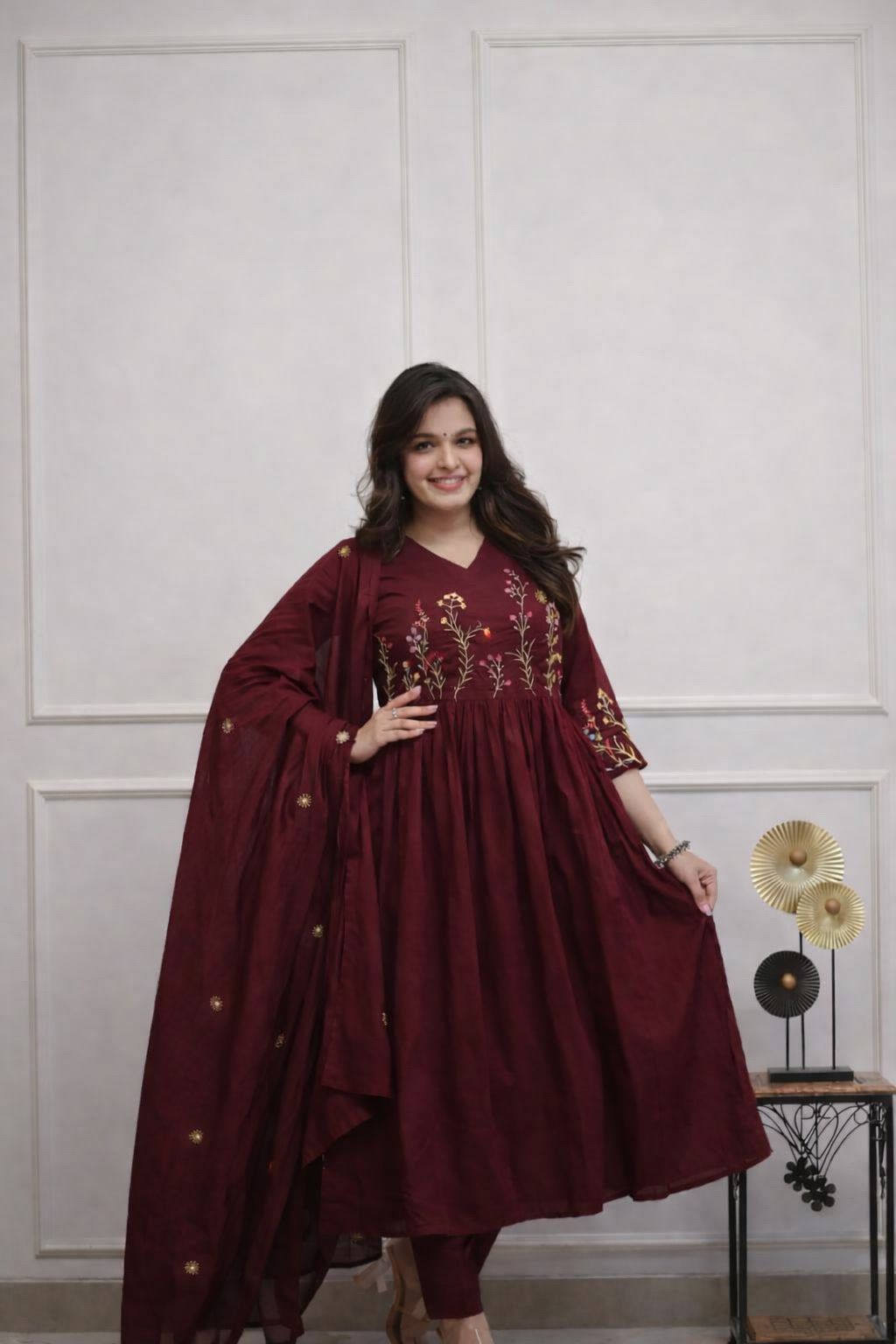 New Launch – Stylish Natra Cut Anarkali Kurti Pant Set